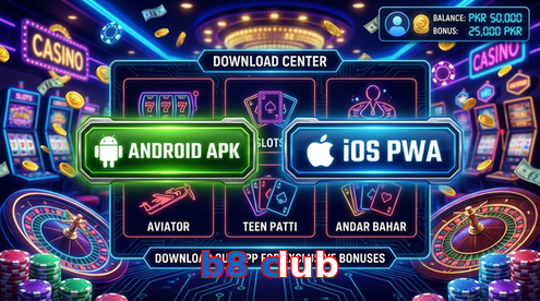 Main screen of B8 Club download page for PK players
