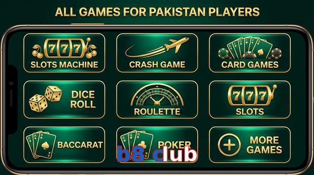 Main screen of B8 Club games page for PK players